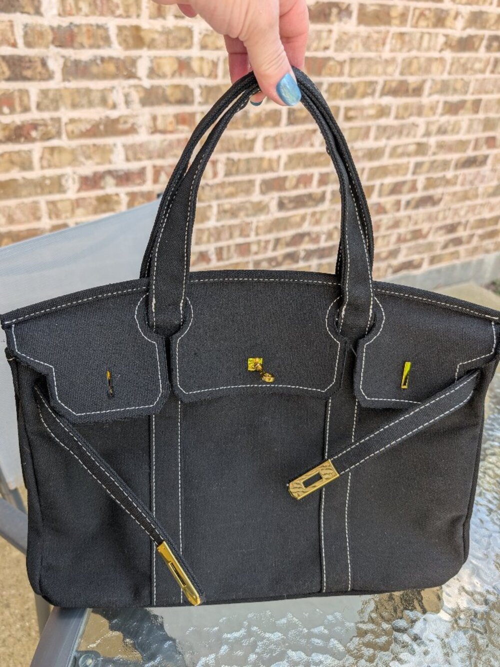 BRAND NEW Black Designer-Look "BOATKIN" Handbag